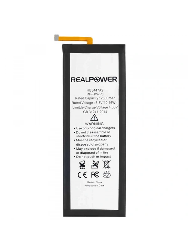 RealPower Huawei Uyumlu P8 Batarya 2800mAh Li-Polymer Uzun Ömürlü Pil