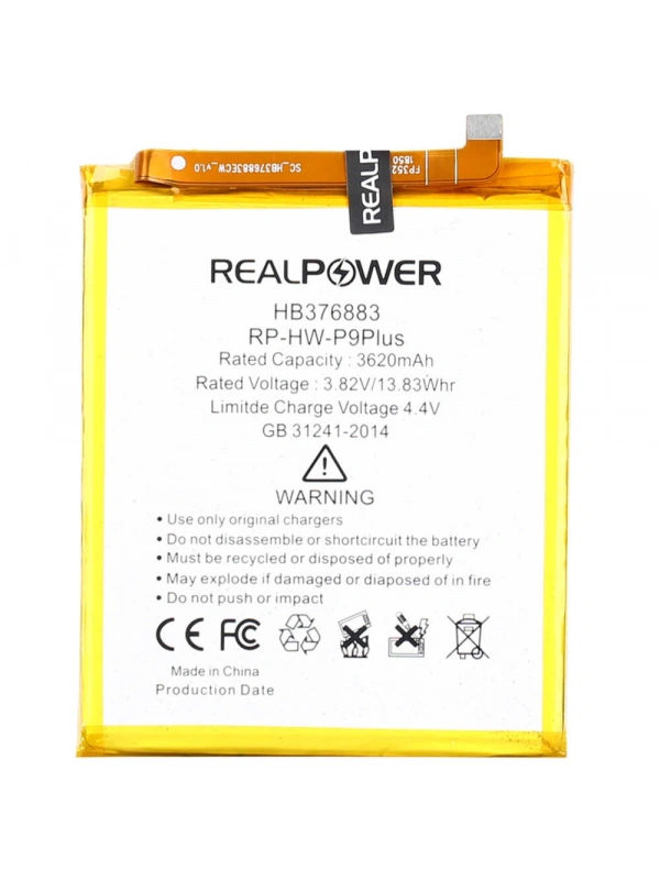 RealPower Huawei Uyumlu P9 Plus Batarya 3620mAh Li-Polymer Uzun Ömürlü Pil