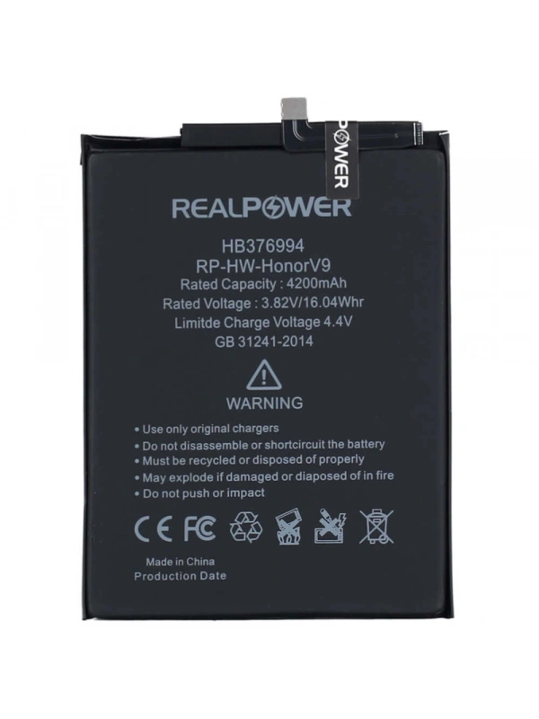 RealPower Huawei Uyumlu Honor V9 Batarya 4200mAh Li-Polymer Uzun Ömürlü Pil