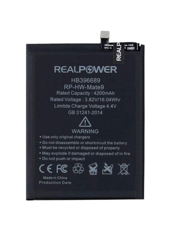 RealPower Huawei Uyumlu Mate 9 Batarya 4200mAh Li-Polymer Uzun Ömürlü Pil