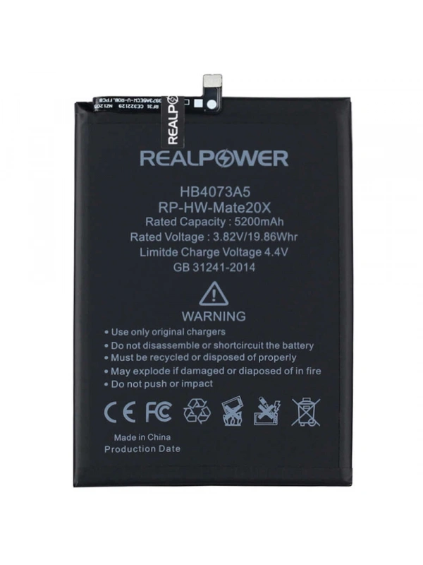 RealPower Huawei Uyumlu Mate 20X Batarya 5200mAh Li-Polymer Uzun Ömürlü Pil
