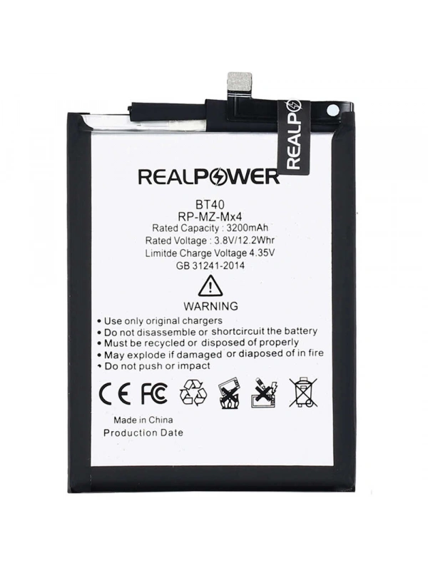 RealPower Meizu Uyumlu MX4 Batarya 3200mAh Li-Polymer Uzun Ömürlü Pil