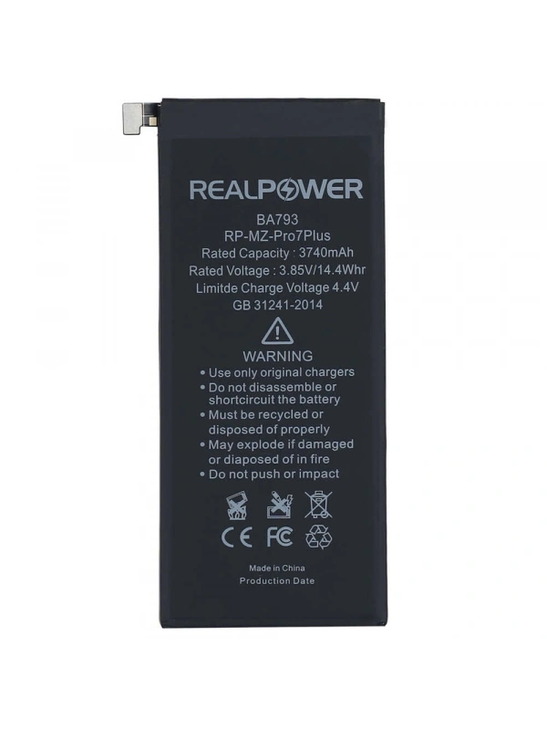 RealPower Meizu Uyumlu Pro 7 Plus Batarya 3740mAh Li-Polymer Uzun Ömürlü Pil