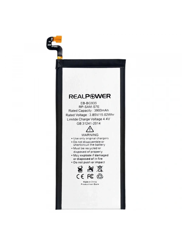 RealPower Samsung Uyumlu Galaxy S7 Edge G935 Batarya 3900mAh Li-Polymer Uzun Ömürlü Pil