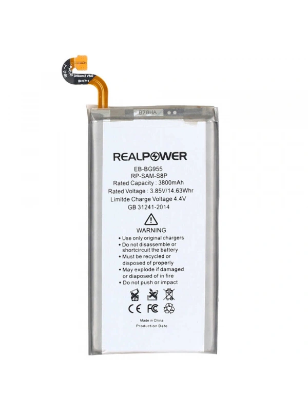 RealPower Samsung Uyumlu Galaxy S8 Plus G955 Batarya 3800mAh Li-Polymer Uzun Ömürlü Pil