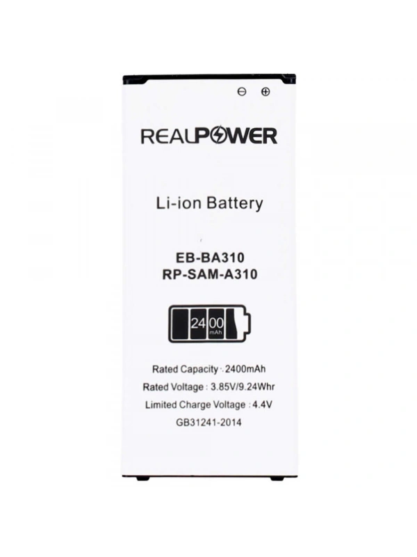 RealPower Samsung Uyumlu Galaxy A3 2016 A310 Batarya 2400mAh Li-Polymer Uzun Ömürlü Pil