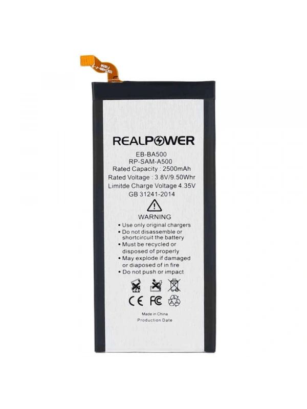 RealPower Samsung Uyumlu Galaxy A5 A500 Batarya 2500mAh Li-Polymer Uzun Ömürlü Pil