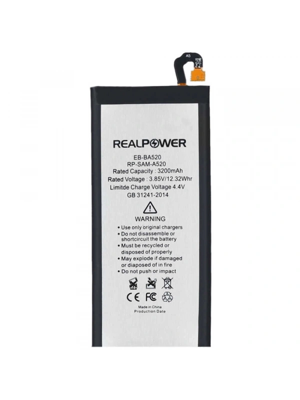 RealPower Samsung Uyumlu Galaxy A5 2017 A520 Batarya 3200mAh Li-Polymer Uzun Ömürlü Pil