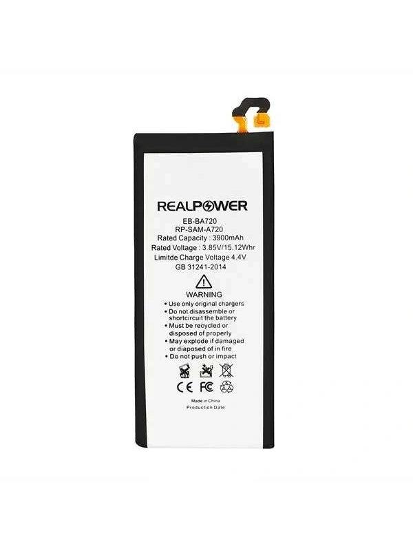 RealPower Samsung Uyumlu Galaxy A7 2017 A720 Batarya 3900mAh Li-Polymer Uzun Ömürlü Pil