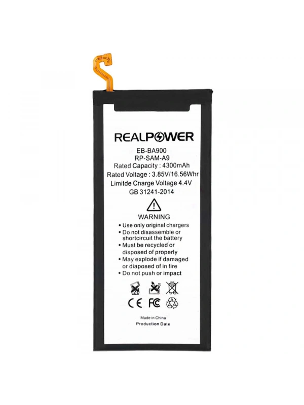 RealPower Samsung Uyumlu Galaxy A9 A9000 Batarya 5000mAh Li-Polymer Uzun Ömürlü Pil