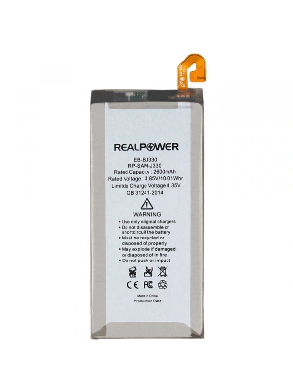 RealPower Samsung Uyumlu Galaxy J3 Pro 2017 J330 Batarya 2600mAh Li-Polymer Uzun Ömürlü Pil