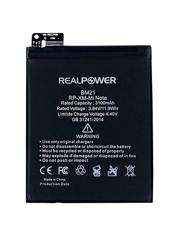 RealPower Xiaomi Uyumlu Mi Note Batarya 3100mAh Li-Polymer Uzun Ömürlü Pil