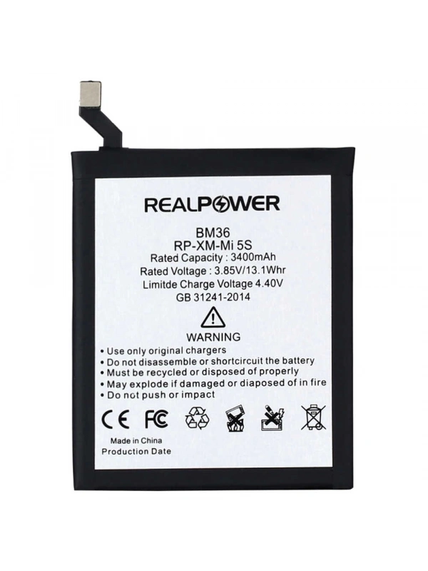 RealPower Xiaomi Uyumlu Mi 5s Batarya 3400mAh Li-Polymer Uzun Ömürlü Pil