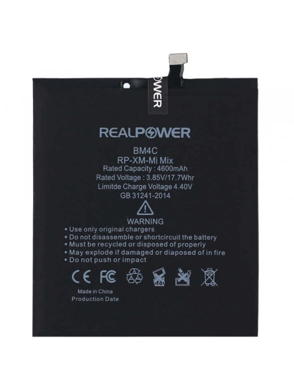 RealPower Xiaomi Uyumlu Mi Mix Batarya 4600mAh Li-Polymer Uzun Ömürlü Pil