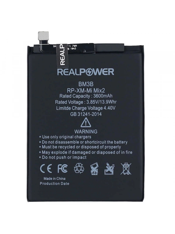 RealPower Xiaomi Uyumlu Mi Mix 2 Batarya 3600mAh Li-Polymer Uzun Ömürlü Pil