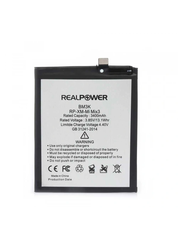 RealPower Xiaomi Uyumlu Mi Mix 3 Batarya 3400mAh Li-Polymer Uzun Ömürlü Pil