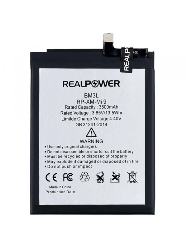 RealPower Xiaomi Uyumlu Mi 9 Batarya 3500mAh Li-Polymer Uzun Ömürlü Pil