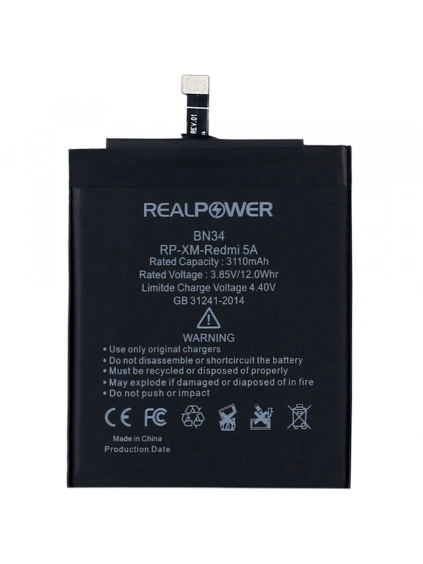 RealPower Xiaomi Uyumlu Redmi 5a Batarya 3110mAh Li-Polymer Uzun Ömürlü Pil