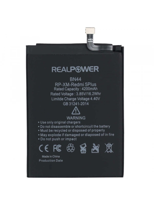 RealPower Xiaomi Uyumlu Redmi 5 Plus Batarya 4200mAh Li-Polymer Uzun Ömürlü Pil