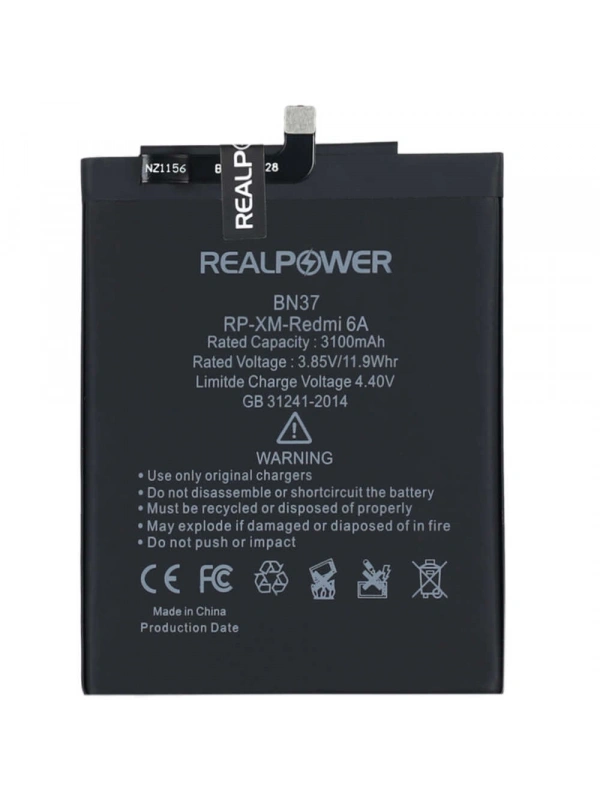RealPower Xiaomi Uyumlu Redmi 6 Batarya 3100mAh Li-Polymer Uzun Ömürlü Pil