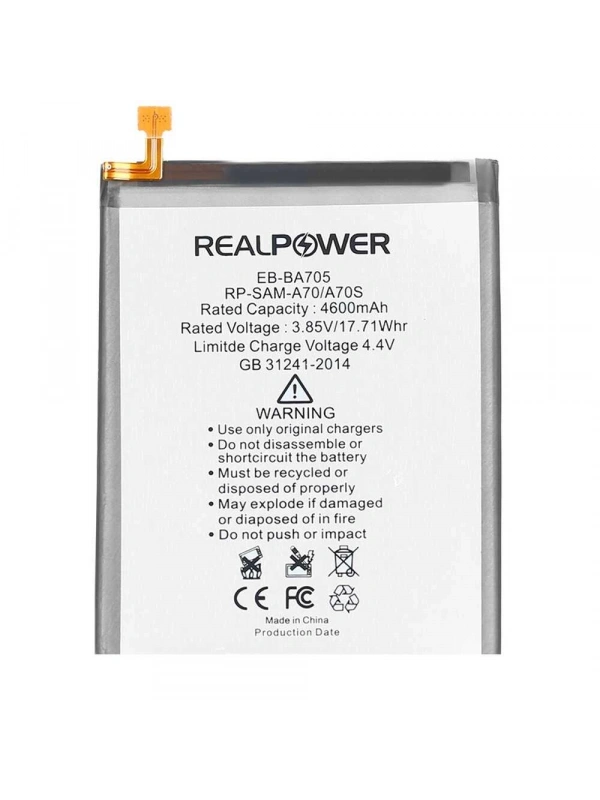 RealPower Samsung Uyumlu Galaxy A70 A705 Batarya 4600mAh Li-Polymer Uzun Ömürlü Pil