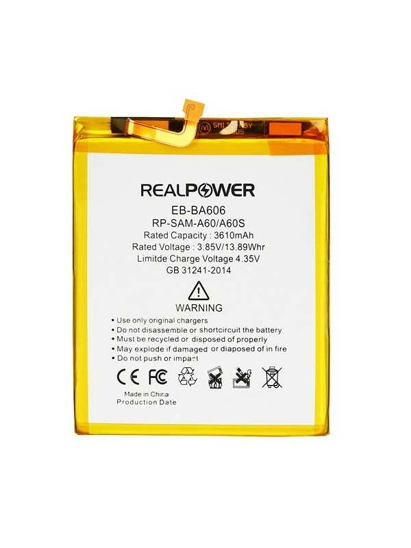 RealPower Samsung Uyumlu Galaxy A60 A6060 Batarya 3500mAh Li-Polymer Uzun Ömürlü Pil