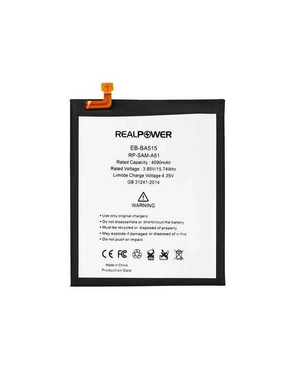 RealPower Samsung Uyumlu Galaxy A51 A515 Batarya 4050mAh Li-Polymer Uzun Ömürlü Pil