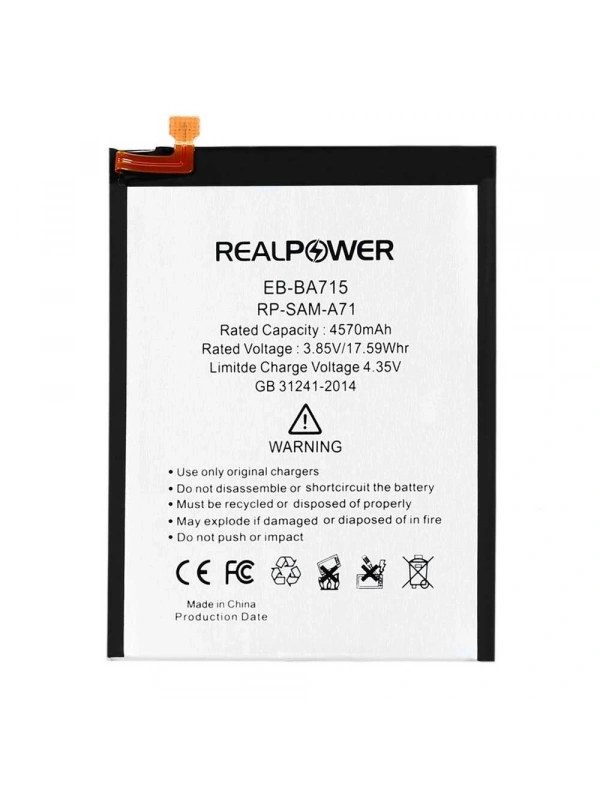 RealPower Samsung Uyumlu Galaxy A71 A715 Batarya 4570mAh Li-Polymer Uzun Ömürlü Pil