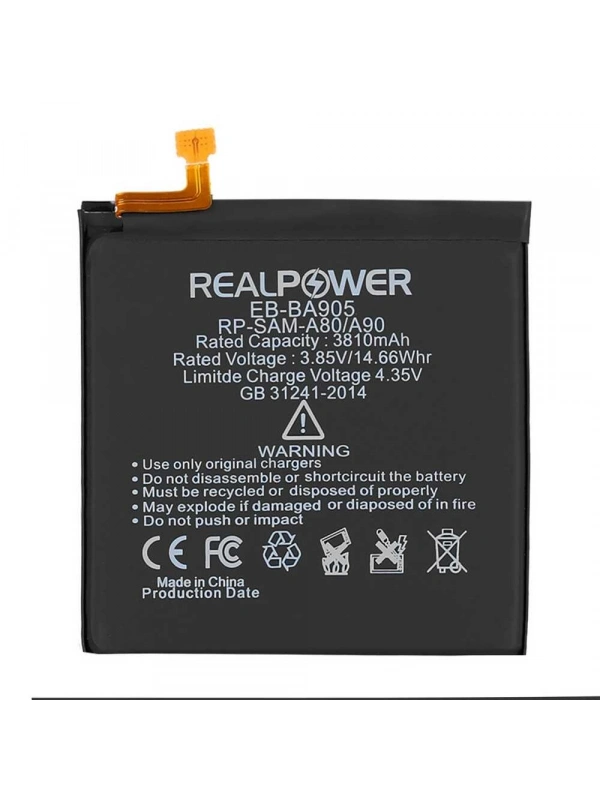 RealPower Samsung Uyumlu Galaxy A80 A805 Batarya 3810mAh Li-Polymer Uzun Ömürlü Pil