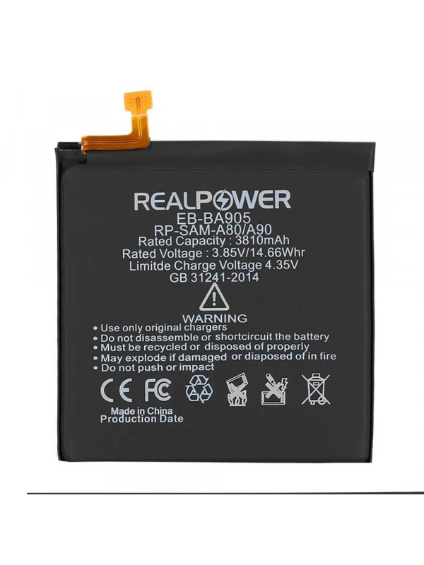 RealPower Samsung Uyumlu Galaxy A90 A905 Batarya 3810mAh Li-Polymer Uzun Ömürlü Pil
