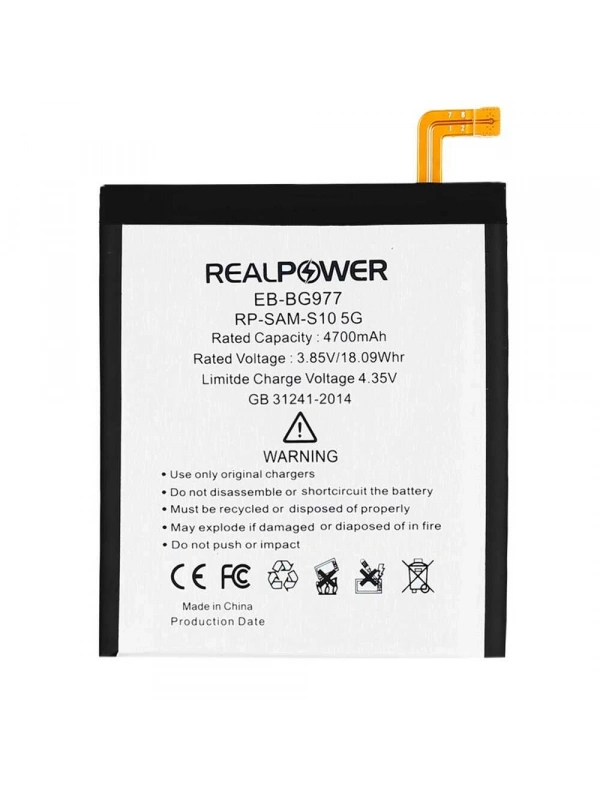 RealPower Samsung Uyumlu Galaxy S10 5G G977 Batarya 4700mAh Li-Polymer Uzun Ömürlü Pil