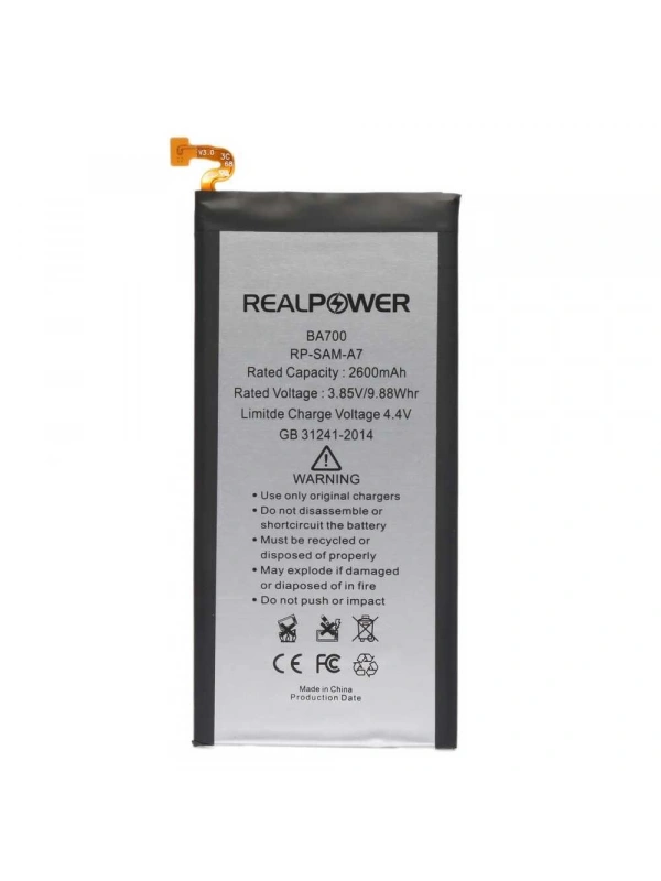 RealPower Samsung Uyumlu Galaxy A7 A700 Batarya 2600mAh Li-Polymer Uzun Ömürlü Pil