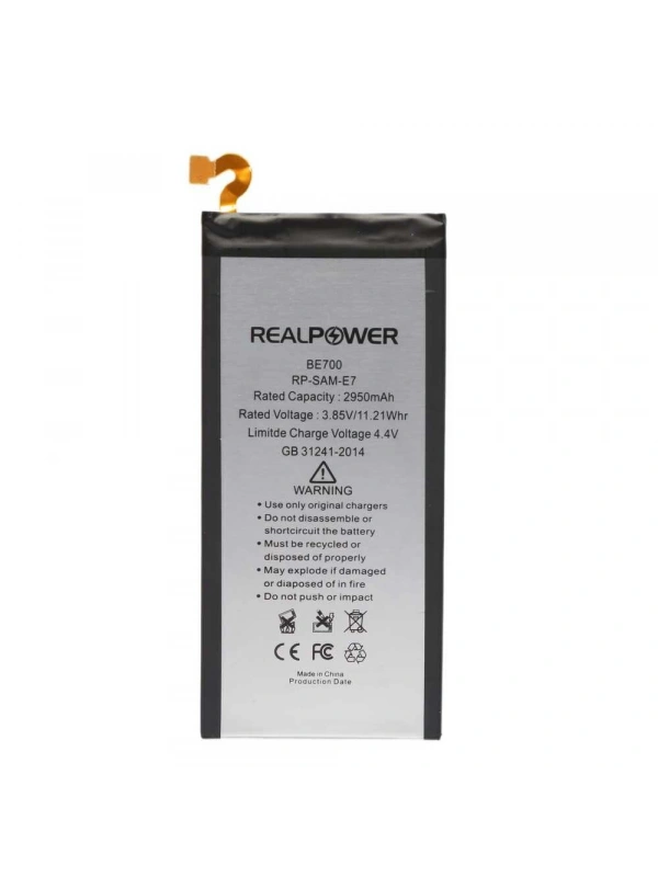 RealPower Samsung Uyumlu Galaxy E7 E700 Batarya 2950mAh Li-Polymer Uzun Ömürlü Pil