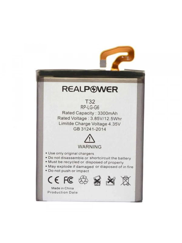RealPower Lg Uyumlu G6 H870 Batarya 3300mAh Li-Polymer Uzun Ömürlü Pil