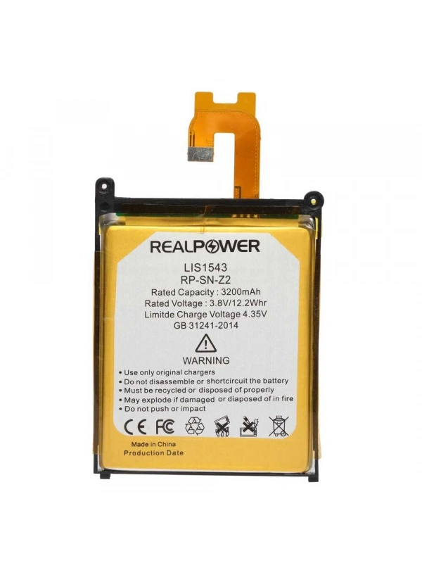 RealPower Sony Uyumlu Xperia Z2 Batarya 3200mAh Li-Polymer Uzun Ömürlü Pil