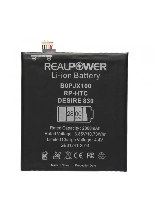 RealPower Htc Uyumlu Desire 830 Batarya 2800mAh Li-Polymer Uzun Ömürlü Pil