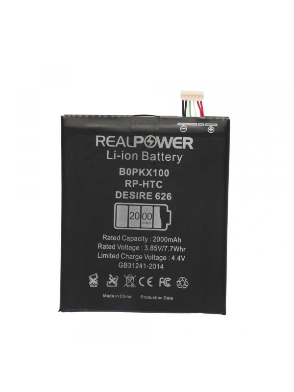 RealPower Htc Uyumlu Desire 626 Batarya 2000mAh Li-Polymer Uzun Ömürlü Pil