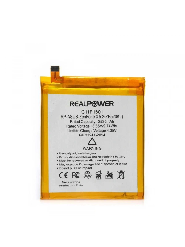 RealPower Asus Uyumlu Zenfone 3 Batarya [mAh] Li-Polymer Uzun Ömürlü Pil