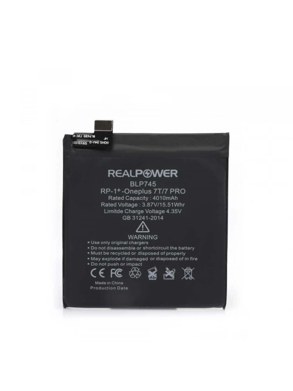 RealPower OnePlus Uyumlu 7T 7Pro Batarya 4010mAh Li-Polymer Uzun Ömürlü Pil