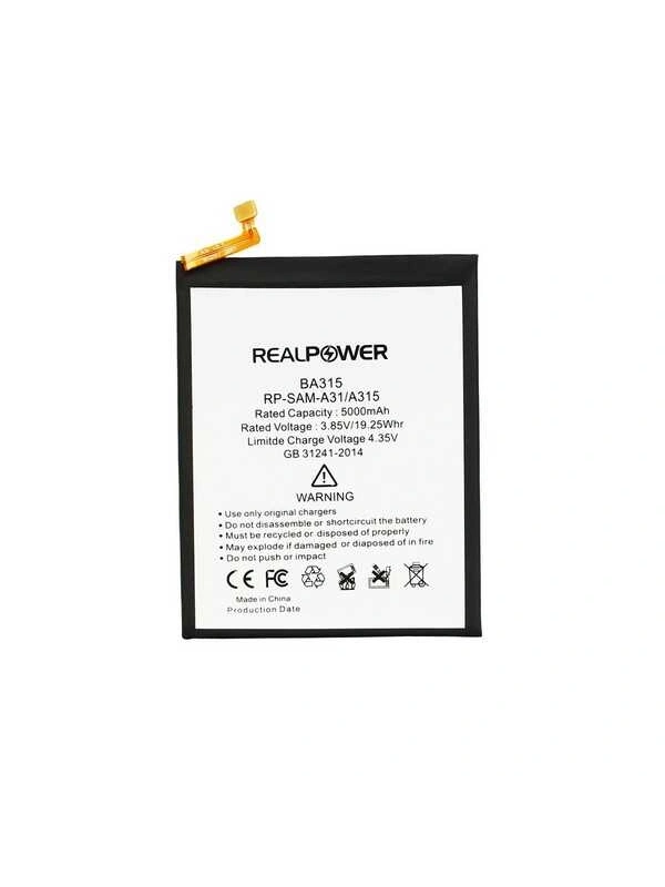 RealPower Samsung Uyumlu Galaxy A31 A315 Batarya 5000mAh Li-Polymer Uzun Ömürlü Pil