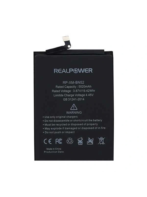 RealPower Xiaomi Uyumlu Redmi 9 Batarya 5020mAh Li-Polymer Uzun Ömürlü Pil