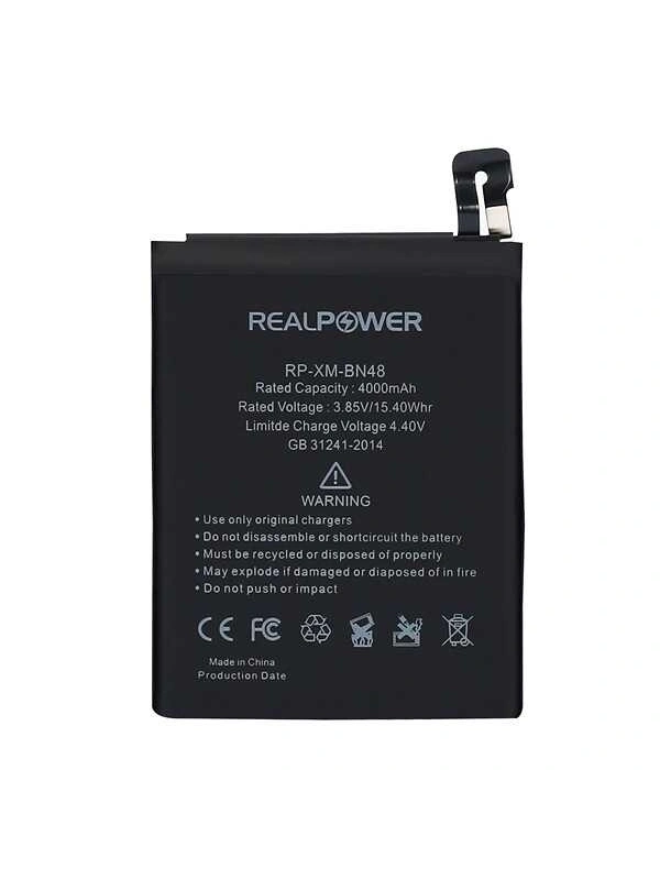 RealPower Xiaomi Uyumlu Redmi Note 6 Pro Batarya 4000mAh Li-Polymer Uzun Ömürlü Pil