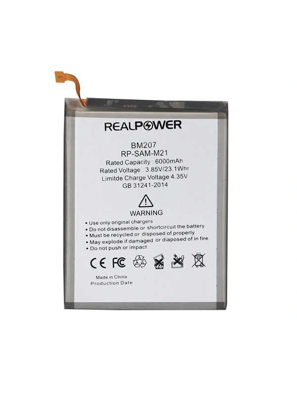 RealPower Samsung Uyumlu Galaxy M30s M307 Batarya 6000mAh Li-Polymer Uzun Ömürlü Pil