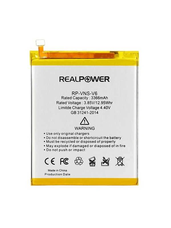 RealPower Vestel Uyumlu Venüs V6 Batarya 3366mAh Li-Polymer Uzun Ömürlü Pil