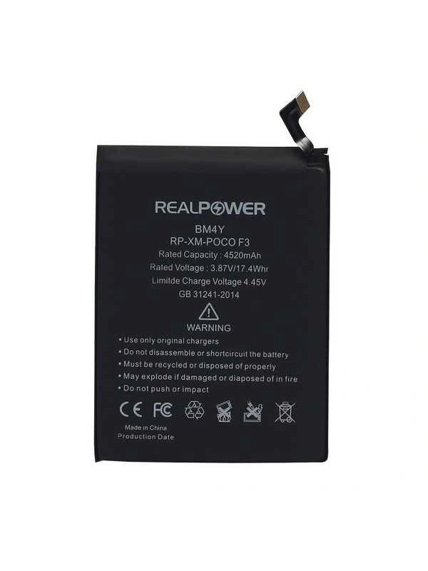 RealPower Xiaomi Uyumlu Poco F3 Batarya Li-Polymer Uzun Ömürlü Pil