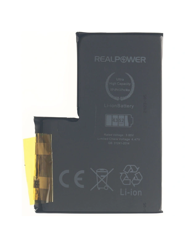 RealPower Apple Uyumlu iPhone 13 Pro Max Batarya 4352mAh Flexsiz Yüksek Kapasiteli Güçlendirilmiş Pil