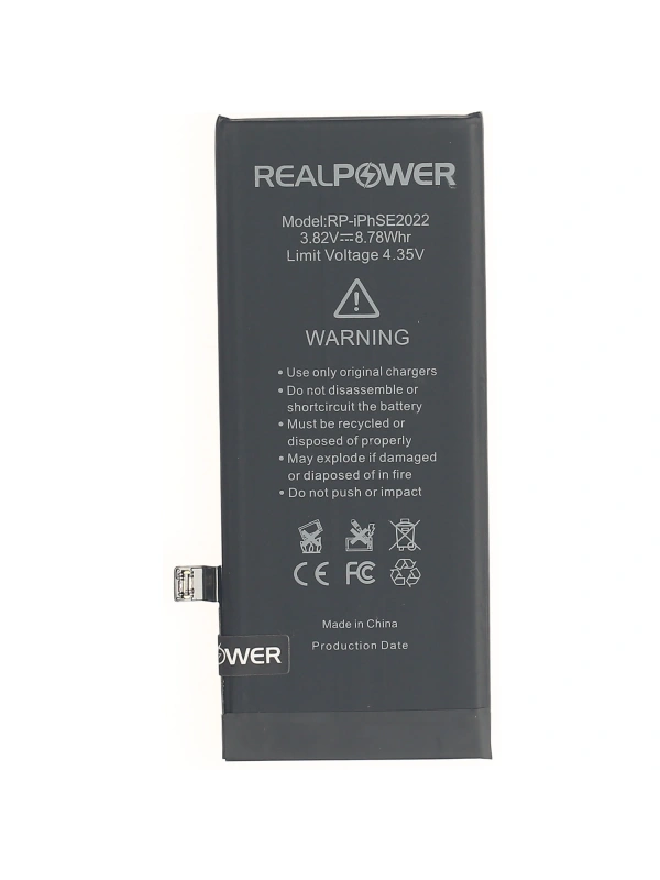 RealPower Apple Uyumlu iPhone SE 2022 Batarya 2300mAh Yüksek Kapasiteli Güçlendirilmiş Pil