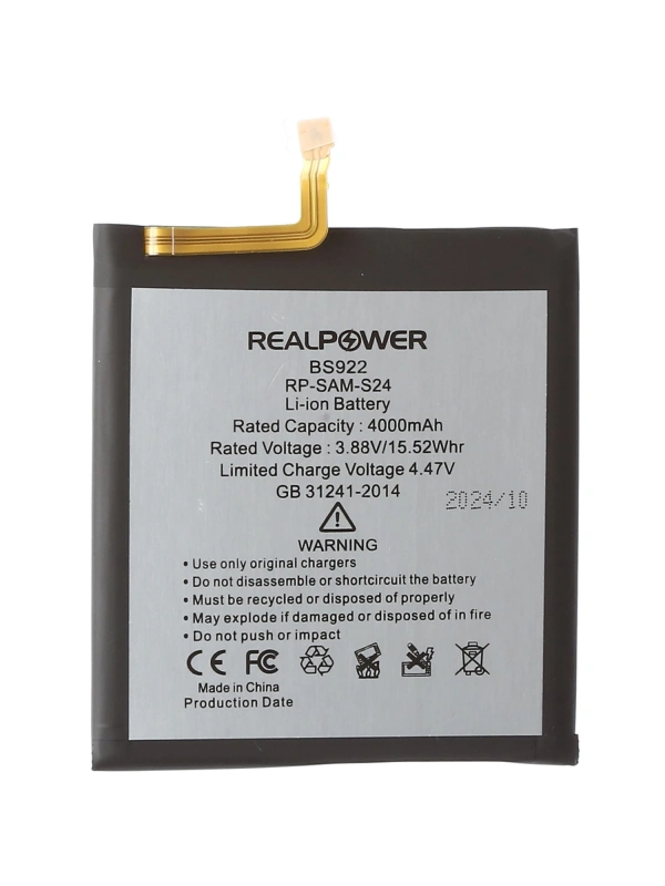 RealPower Samsung Uyumlu Galaxy S24 S922 Batarya Li-Polymer Uzun Ömürlü Pil