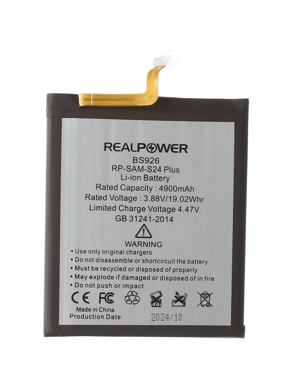 RealPower Samsung Uyumlu Galaxy S24 Plus S926 Batarya Li-Polymer Uzun Ömürlü Pil