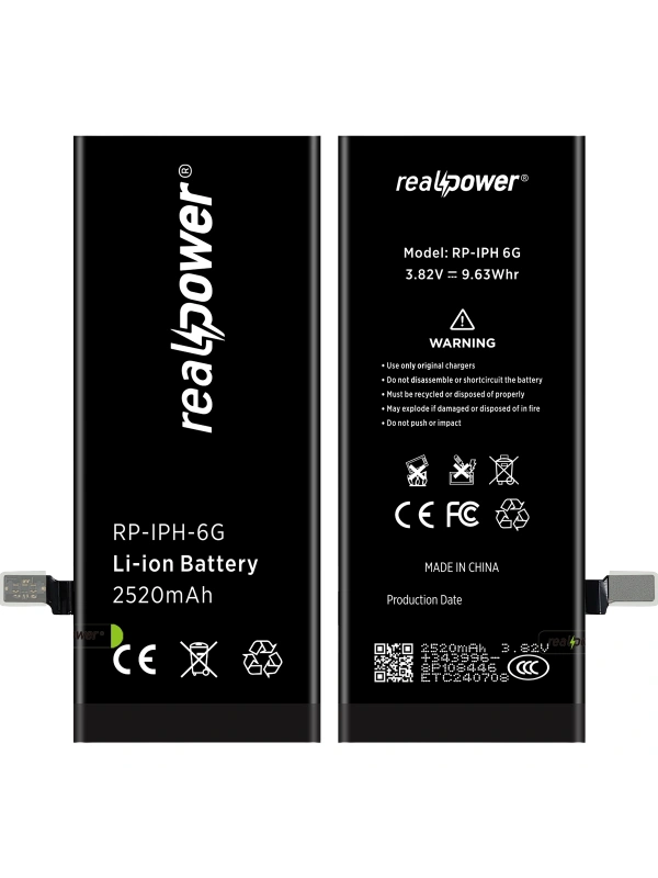 RealPower Apple Uyumlu iPhone 6 Batarya 2520mAh Yüksek Kapasiteli Güçlendirilmiş Pil